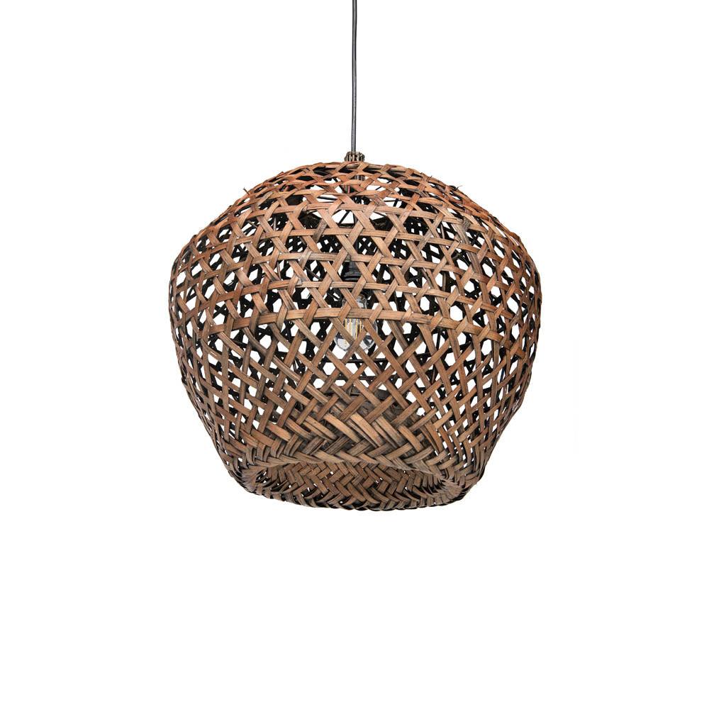 Hängelampe BOMBAY von Gommaire – handgefertigte Rattan-Pendelleuchte in Naturfarbe für Esszimmer, Wohnzimmer oder Küche im Organic Living Stil