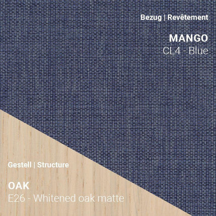 Mobitec KNUT C0214 in Mango Blue mit Eiche Whitened Matte – kräftige Farbe auf hellem, skandinavischem Unterbau