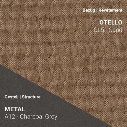 Designstuhl LOLA C3110 in Otello CL5 Sand mit A12 Metal Charcoal Grey Gestell von Mobitec