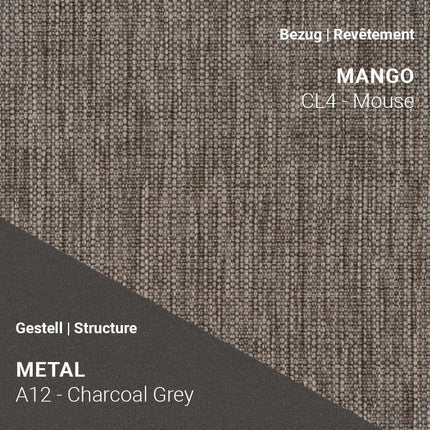 Stuhl LOLA C3212 in gedecktem Braun mit Gestell in Charcoal Grey