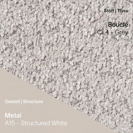 Mobitec LOLA C3510 in Bouclé CL4 Grey mit A15 Structured White – kontrastreiches Design mit hellem Akzent