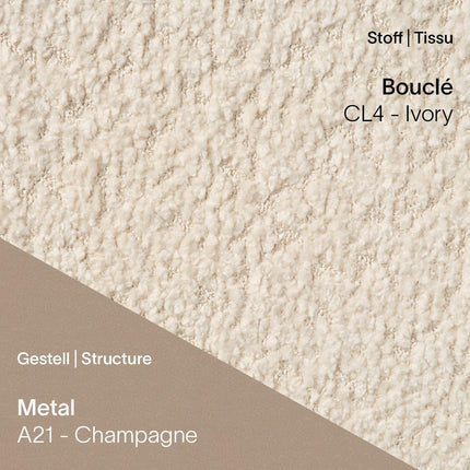 LOLA C3510 mit Bouclé Ivory und A21 Champagne – helles Design mit einem Hauch Glamour