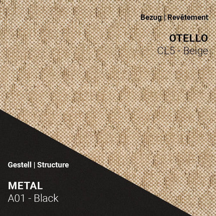Mobitec Stuhl LOLA C4212 mit Otello CL5 Beige und A01 Metal Black – warmer Beigeton im modernen Kontrast