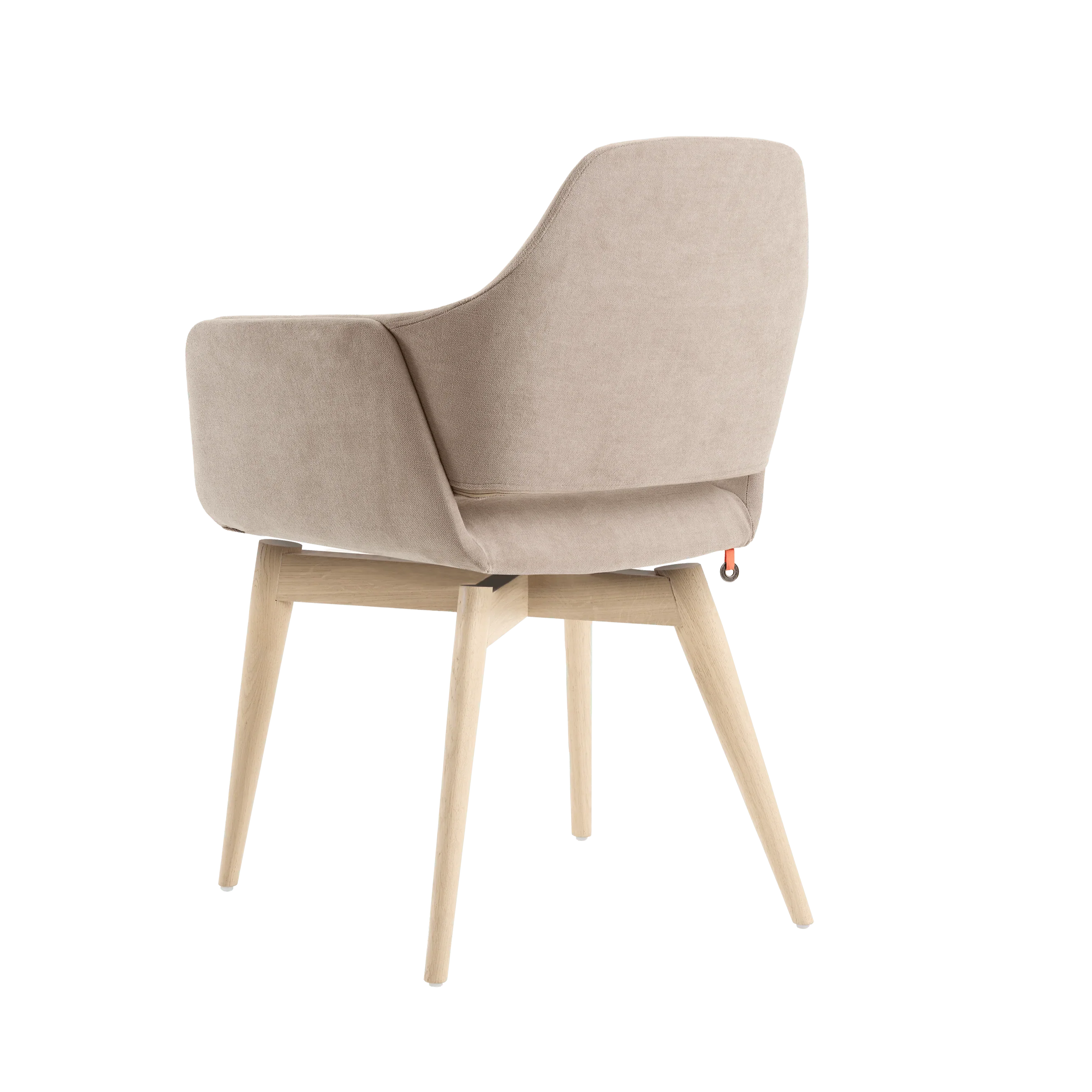 Mobitec LOTUS C0212 – Rückansicht des gepolsterten Armlehnstuhls mit harmonischem Rückenverlauf