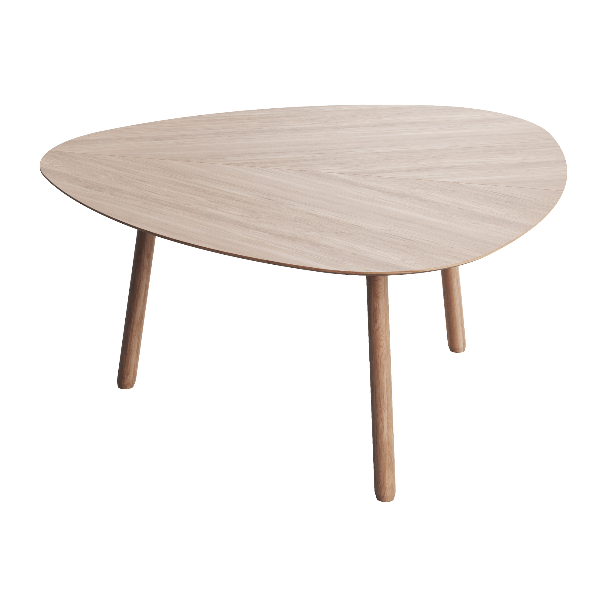 Dreiviertel-Modellansicht des Mobitec Tisches MADS T0100 – filigrane Tischbeine und natürliche Holzstruktur