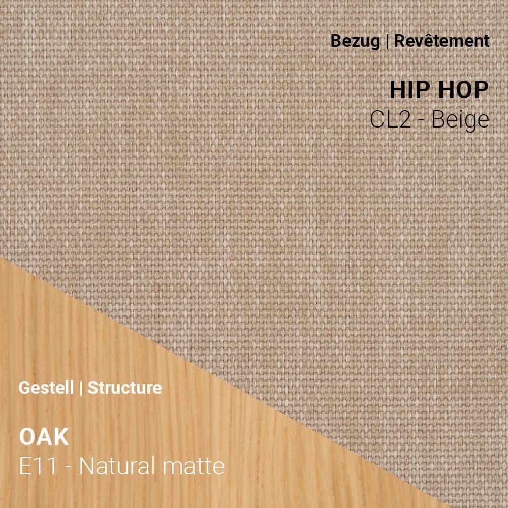 MARGAUX C0312 mit Bezug Hip Hop CL2 Beige kombiniert mit Eiche Natural Matte (E11)
