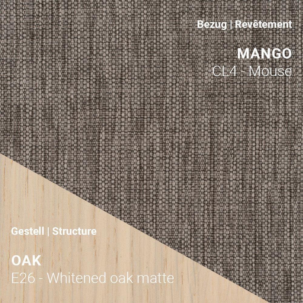 Stuhl MARGAUX C0312 mit Bezug Mango CL4 Mouse auf hellem Eiche Whitened Matte Gestell (E26)