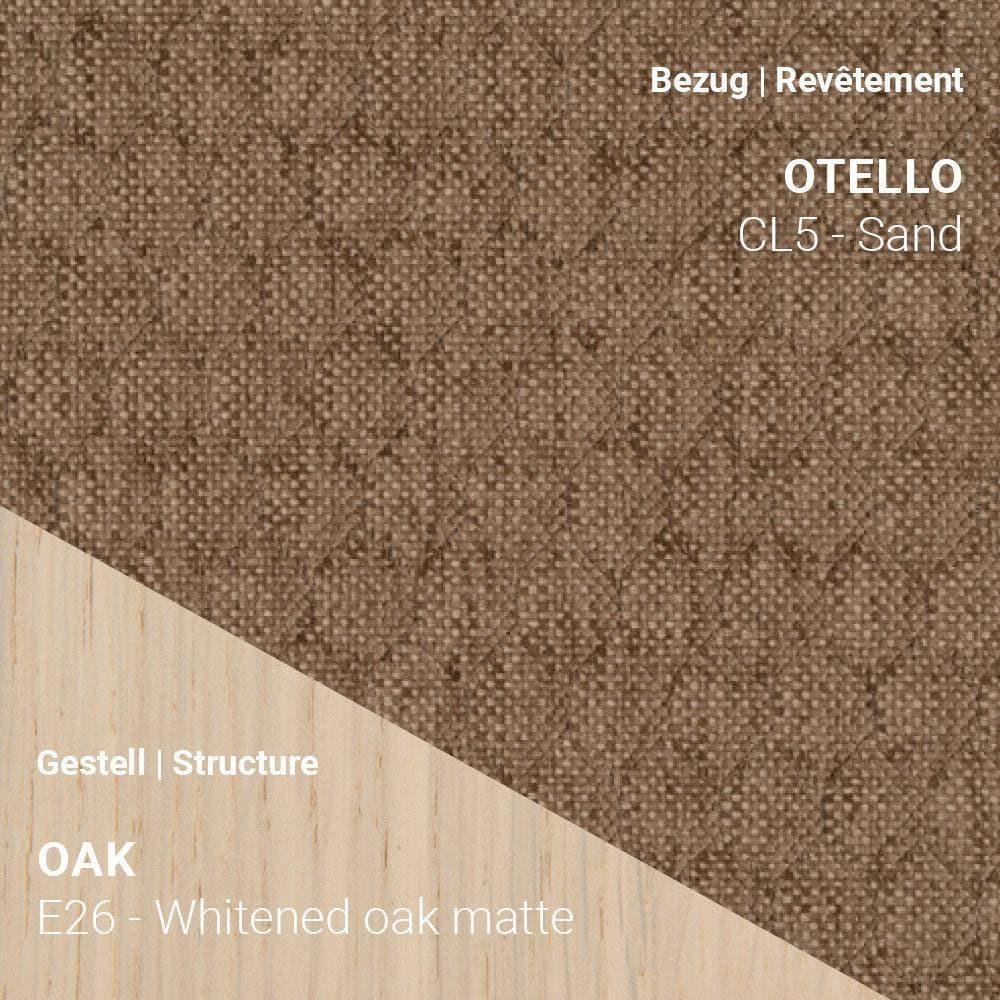 Stuhl MARGAUX C0312 in Otello CL5 Sand auf hellem Eiche Whitened Matte Gestell (E26)