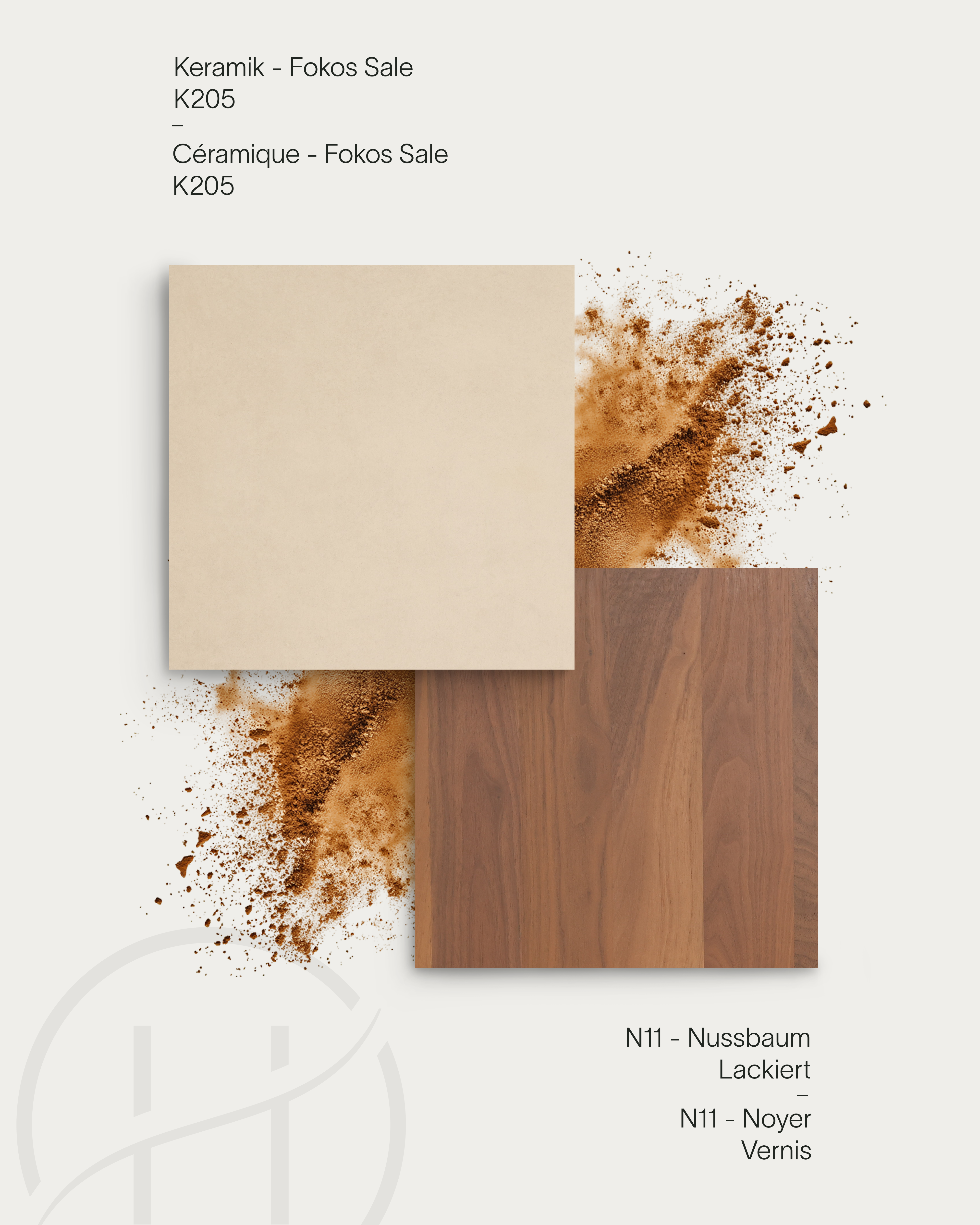Dining table DOLMEN T0700 - ceramic &amp; walnut
