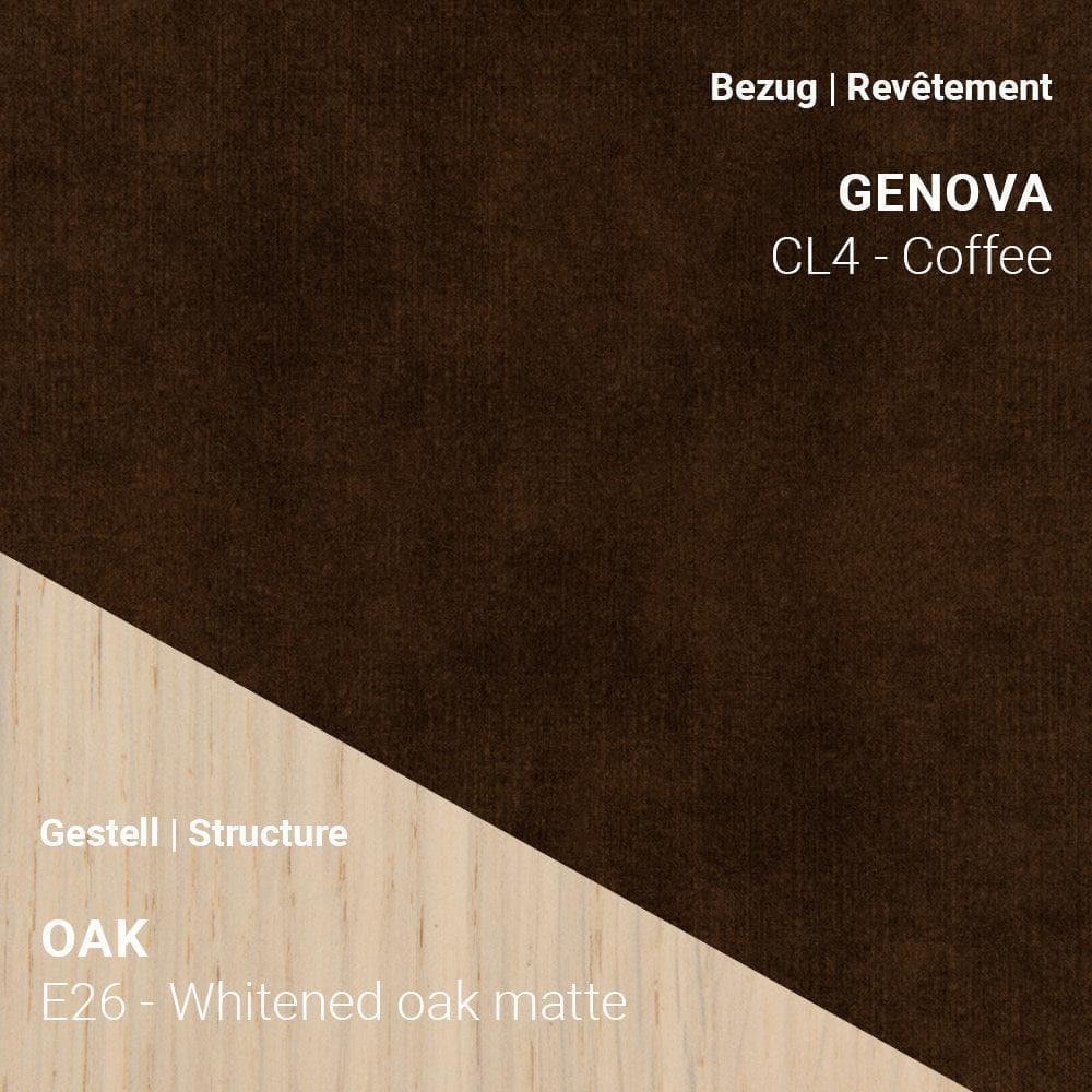 NEO C0550 von Mobitec, Genova Coffee kombiniert mit Eiche Whitened Matte – moderner Materialmix mit Kontrast