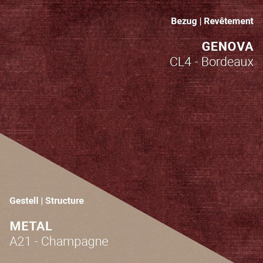 PAMP C1110 in tiefem Bordeaux-Ton auf edlem Metallgestell A21 Champagne