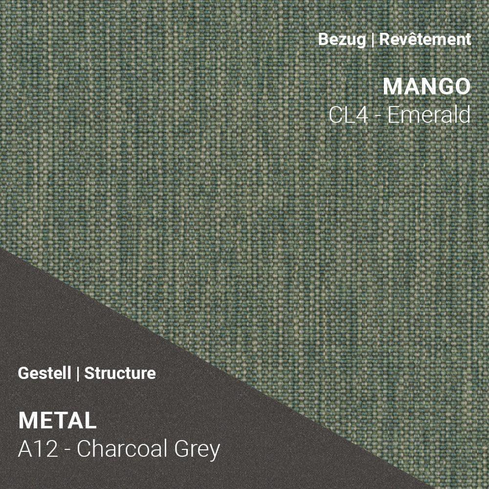 PAMP C1216 mit Stoff Mango CL4 Emerald auf A12 Metallgestell Charcoal Grey
