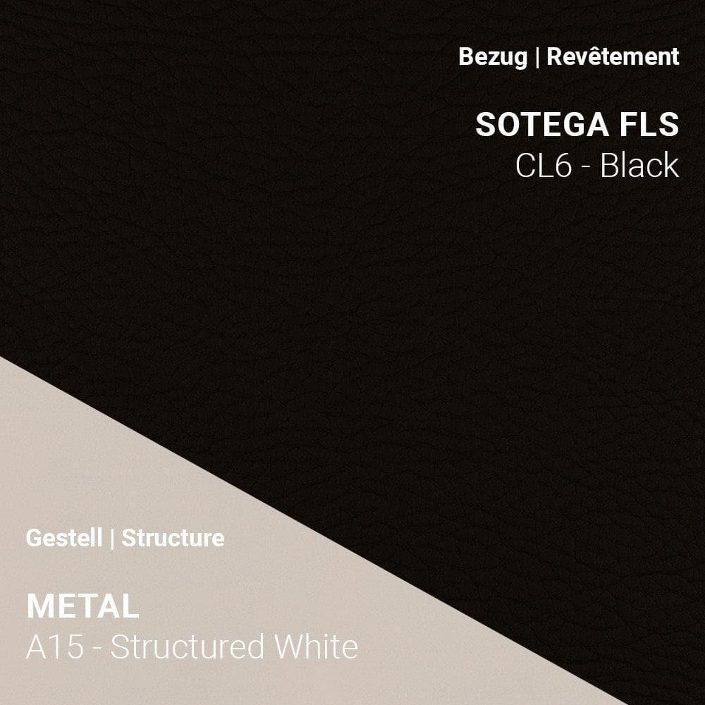 Sotega FLS CL6 Black auf weiß strukturiertem Metallgestell A15 – kraftvoller Kontrast