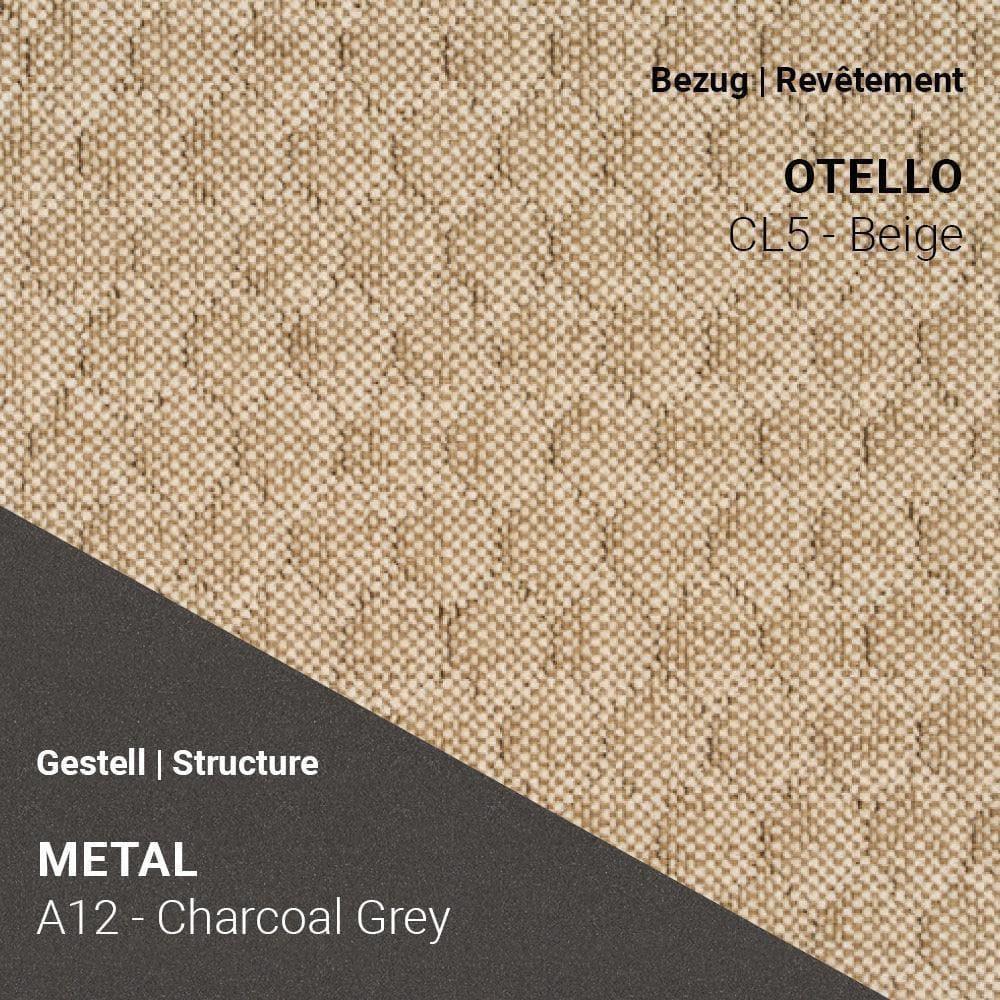 PAMP C1710 mit beigem Otello-Bezug und grauem Metallgestell A12 – zurückhaltend & modern