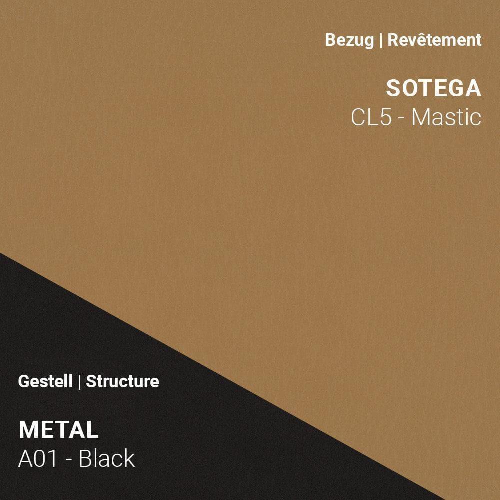 Barstuhl PAMP C1710 mit hellem Bezug Sotega CL5 Mastic auf schwarzem Metallgestell A01 – frisch und modern