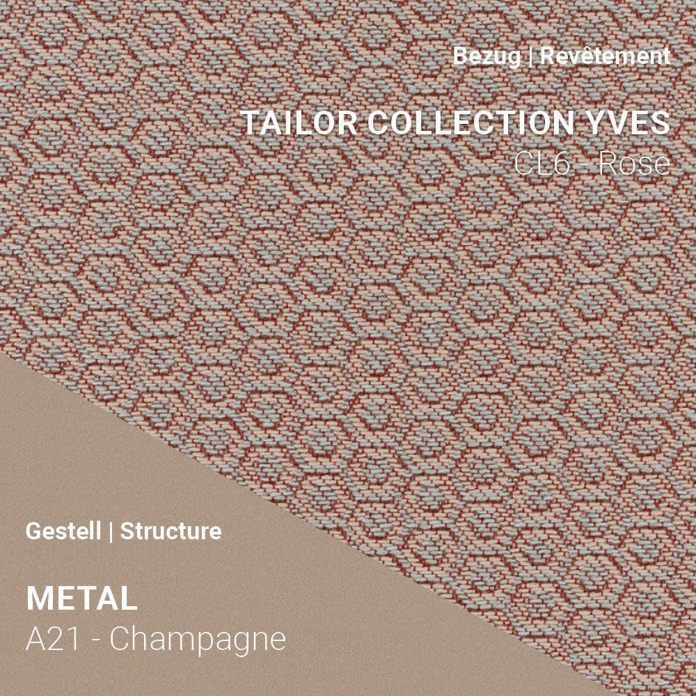 PAMP C1710 mit zartem Rosébezug und edlem Gestell A21 in Champagne – sanfte Eleganz