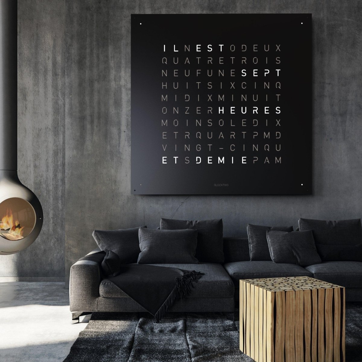 Qlocktwo - Wanduhr EARTH 180 BLACK PEPPER -  | Homestorys