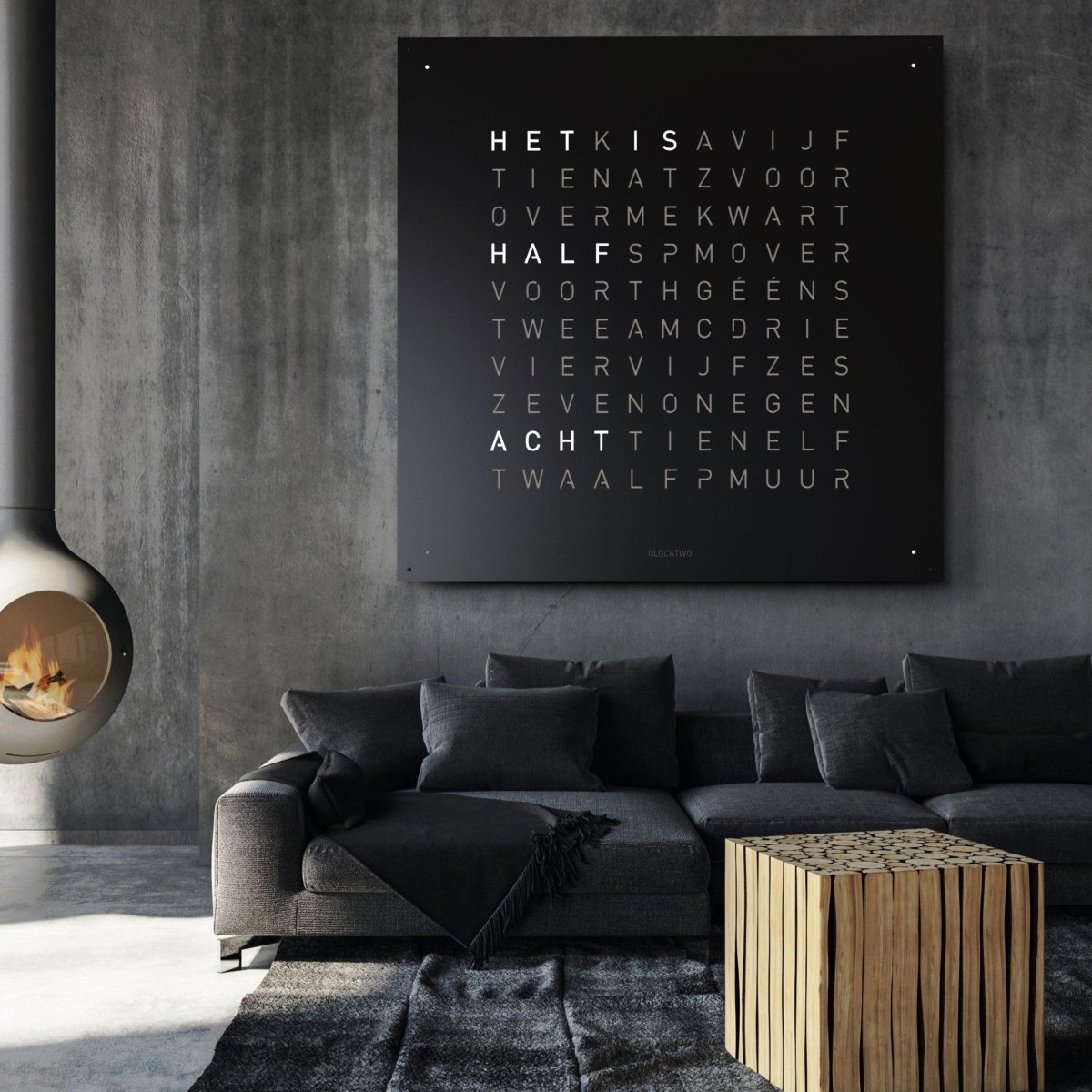 Qlocktwo - Wanduhr EARTH 180 BLACK PEPPER -  | Homestorys