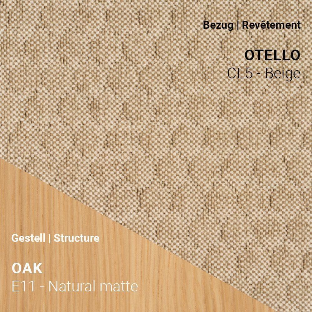 Stuhl SAGA C0110 in Otello CL5 Beige auf Eiche Natural Matte Gestell (E11)
