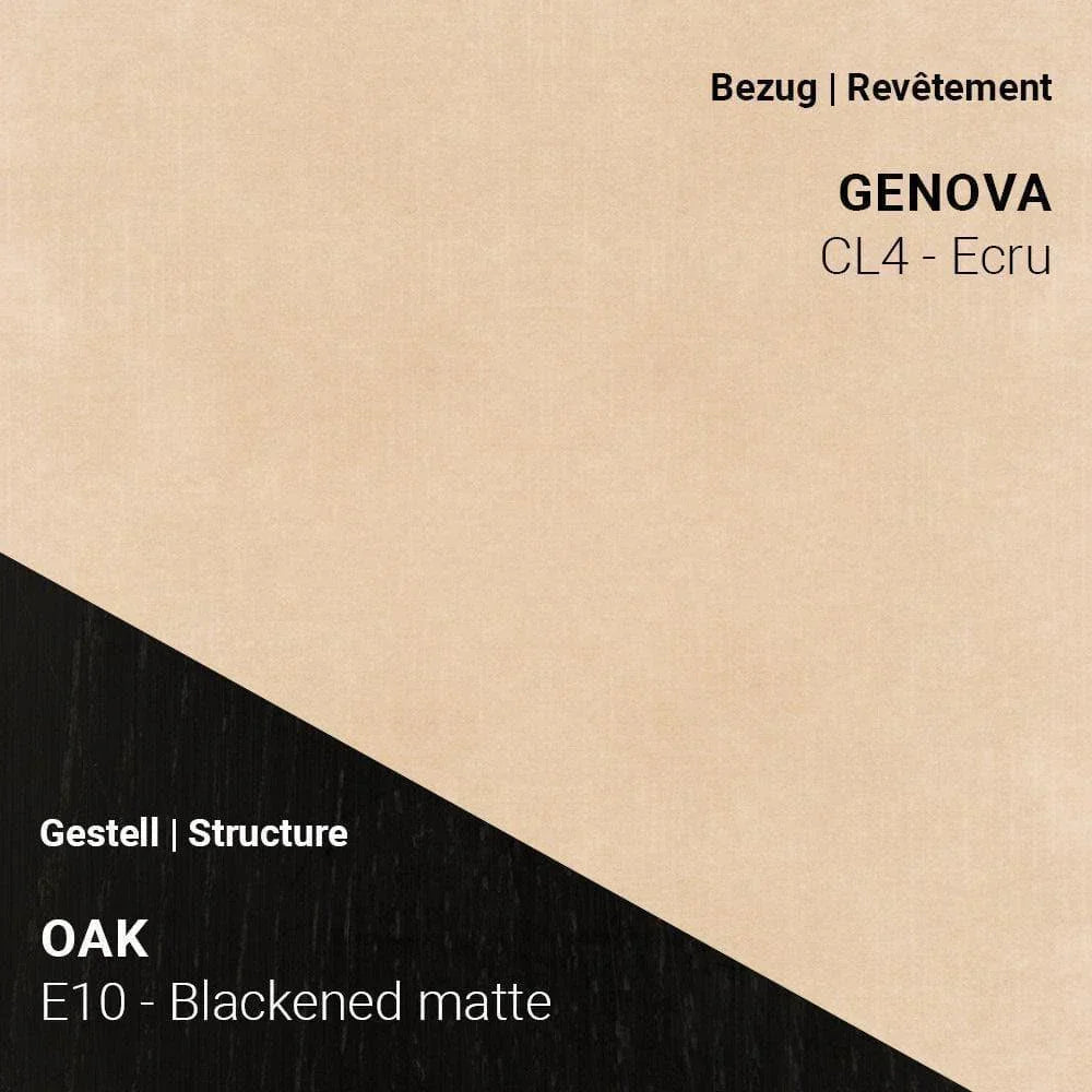 Sessel THALIA R0118 mit Stoff Genova CL4 Ecru und dunklem Eiche-Gestell Blackened Matte (E10)