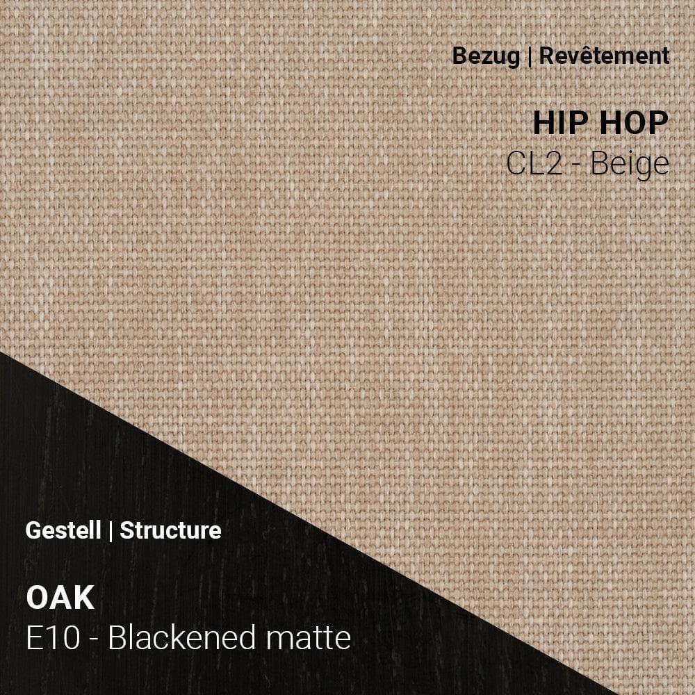 Sessel THALIA R0118 in Hip Hop CL2 Beige mit Gestell in Eiche Blackened Matte (E10)