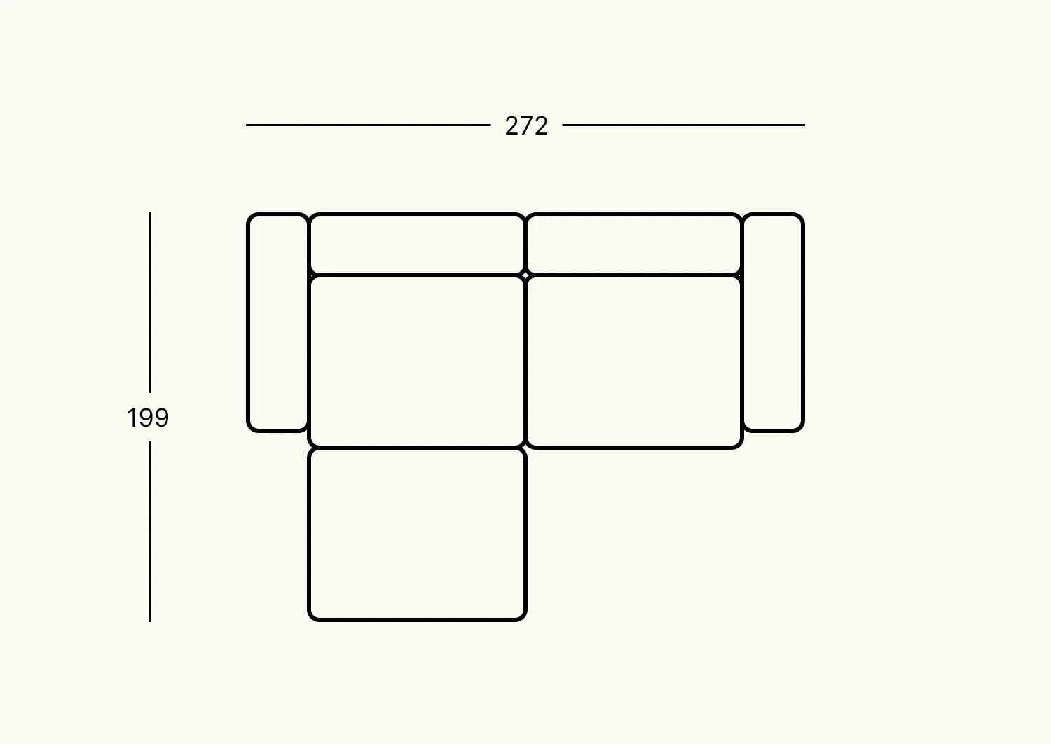 Modular corner sofa cord velor - L