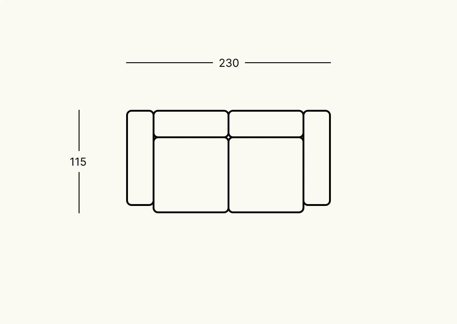 Modular sofa S Cord Velor - 2-seater