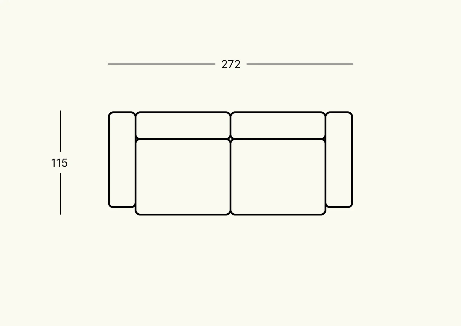 Modular sofa M cord velor - 2-seater