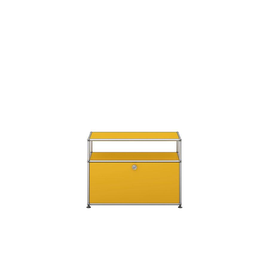 USM Haller Beistellmöbel O1 in Goldgelb – leuchtendes Designmöbel als modularer Farbakzent für Büro, Wohnzimmer oder Eingangsbereich