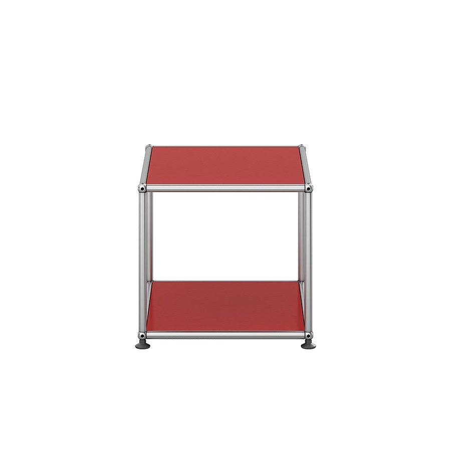 USM Beistelltisch M21 in USM Rubinrot – auffälliger Design-Klassiker mit modularer Struktur, ideal als Farbakzent im Wohnzimmer, Büro oder Empfangsbereich