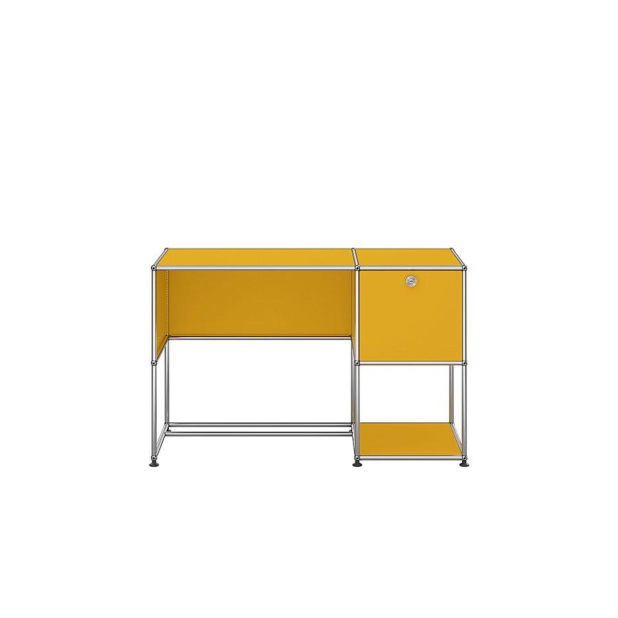 USM Haller Schreibtisch B21 in Goldgelb – leuchtender Design-Schreibtisch für kreative Büros, moderne Agenturen oder farblich akzentuierte Homeoffice-Einrichtung