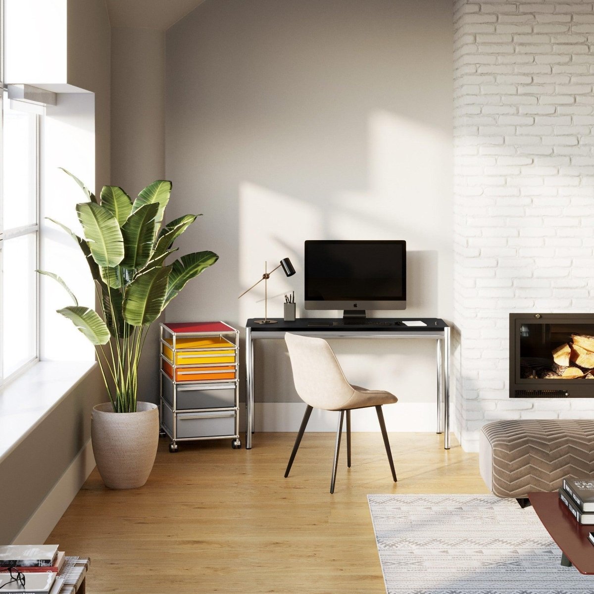 USM Haller - Tisch T8 - QS T8 Linoleum Nero | Homestorys