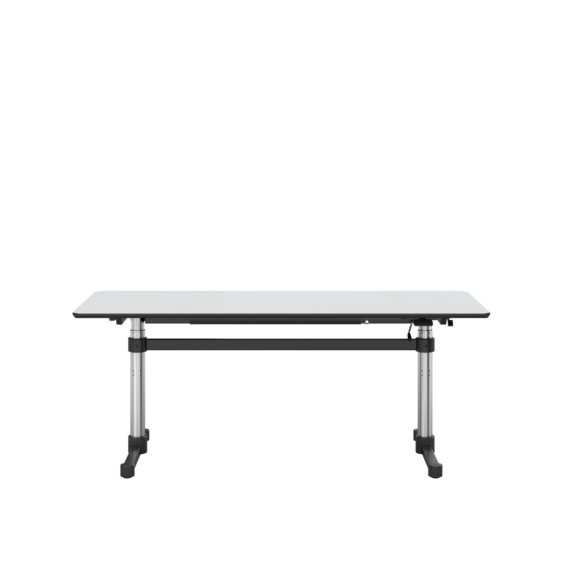 USM Kitos M Tisch in Kunstharz Perlgrau – höhenverstellbarer Design-Schreibtisch für ergonomisches Arbeiten im Homeoffice oder Büro