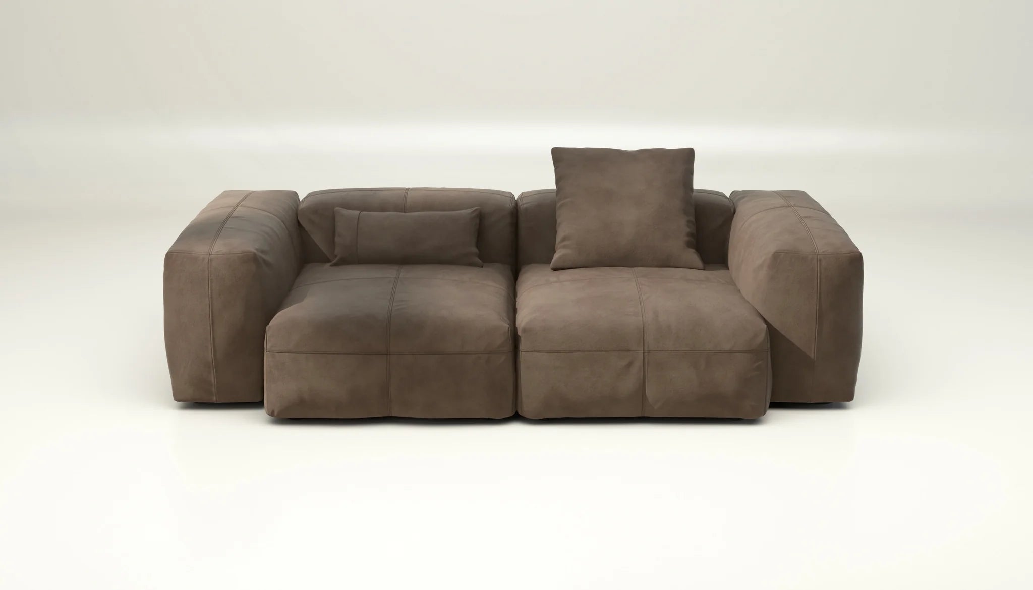 Cacao Leder Sofa Vetsak SET 02 M mit Kissen – klassisches Design mit modernem Twist