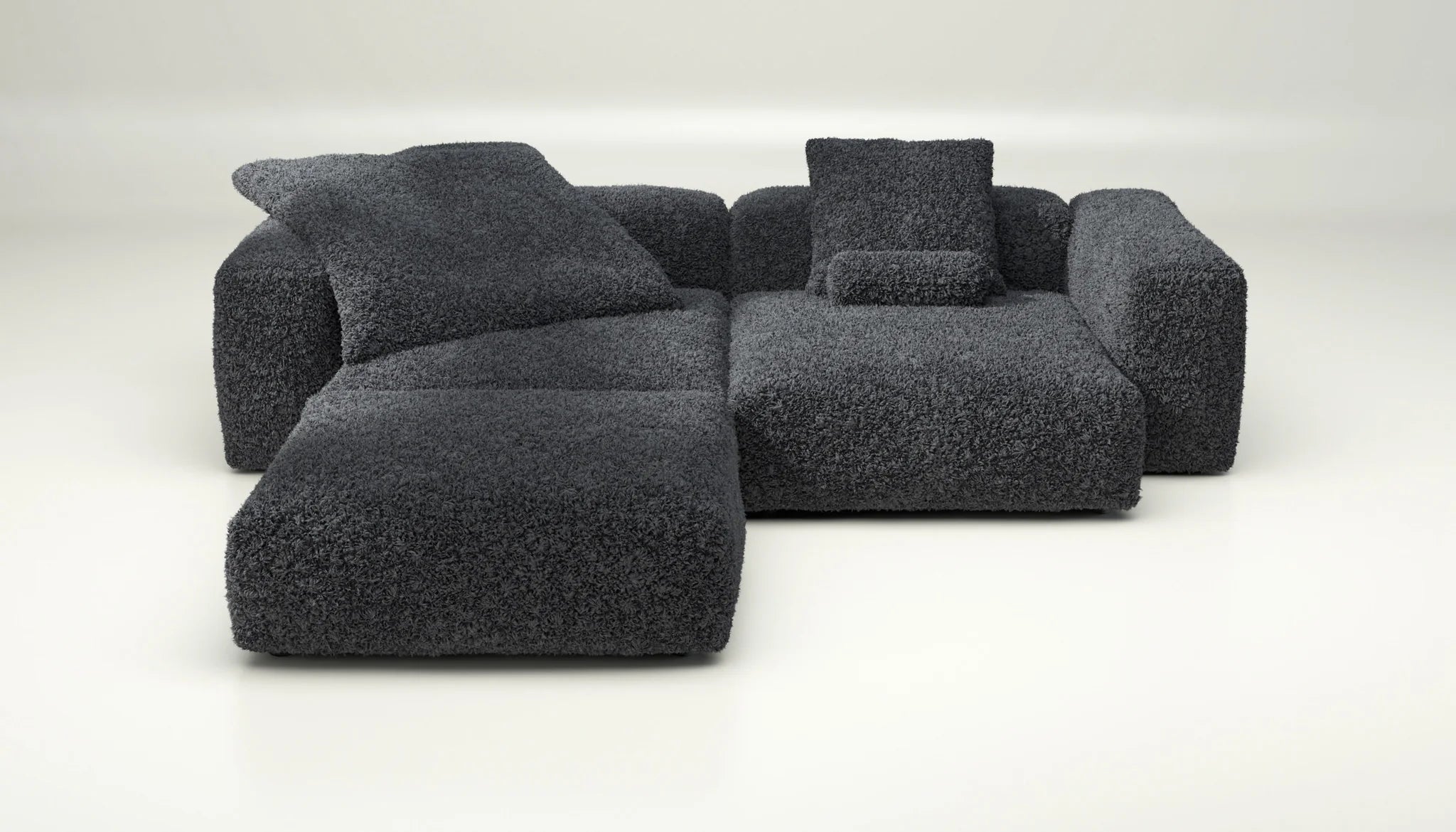 Doodle Sofa Dark Grey mit Kissen – Vetsak SET 03 für stilvoll entspanntes Wohnen