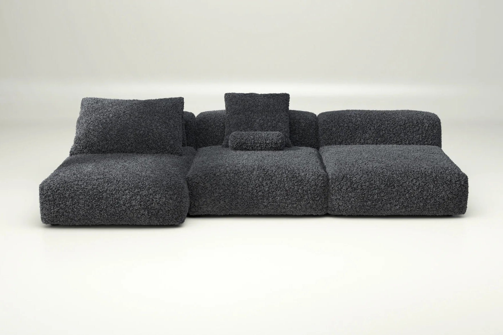 Sofa 04 mit Doodle Dark Grey – mit Kissenset, gemütlicher Komfort in zeitgemäßer Graustruktur