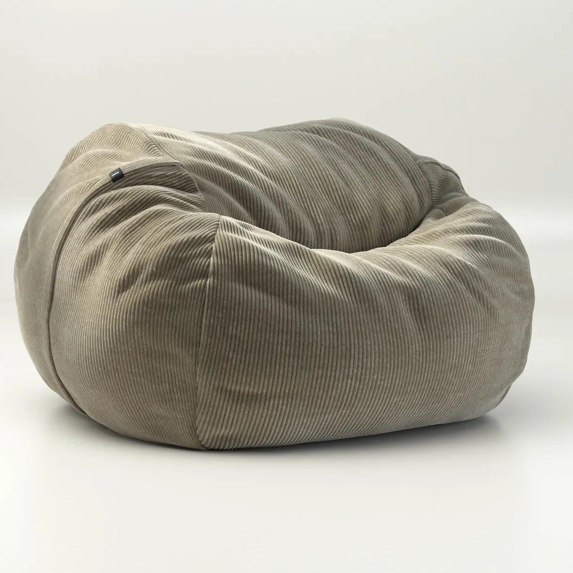 Bequemer Vetsak Beanbag in Cord Velour Khaki – stylischer Sitzsack in Naturfarbe