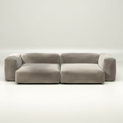Großes Lounge-Sofa SET 02 in Cord Velour Platinum – vetsak Design in XL mit samtweichem Finish