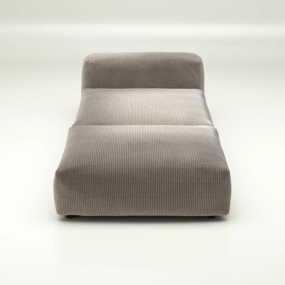 Vetsak Sofa Set 07 Cord Velour Platinum – modulares Sofa in Hellgrau ohne Kissen