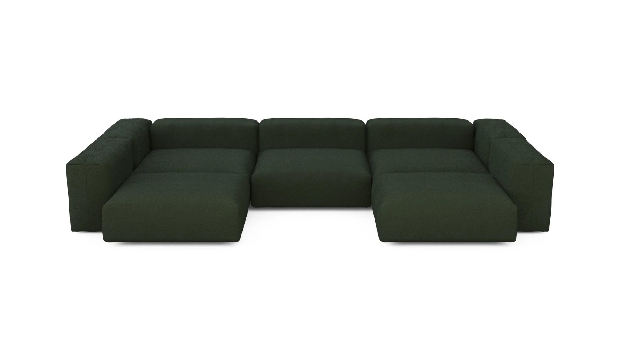 Modular sofa U-shaped leather - L