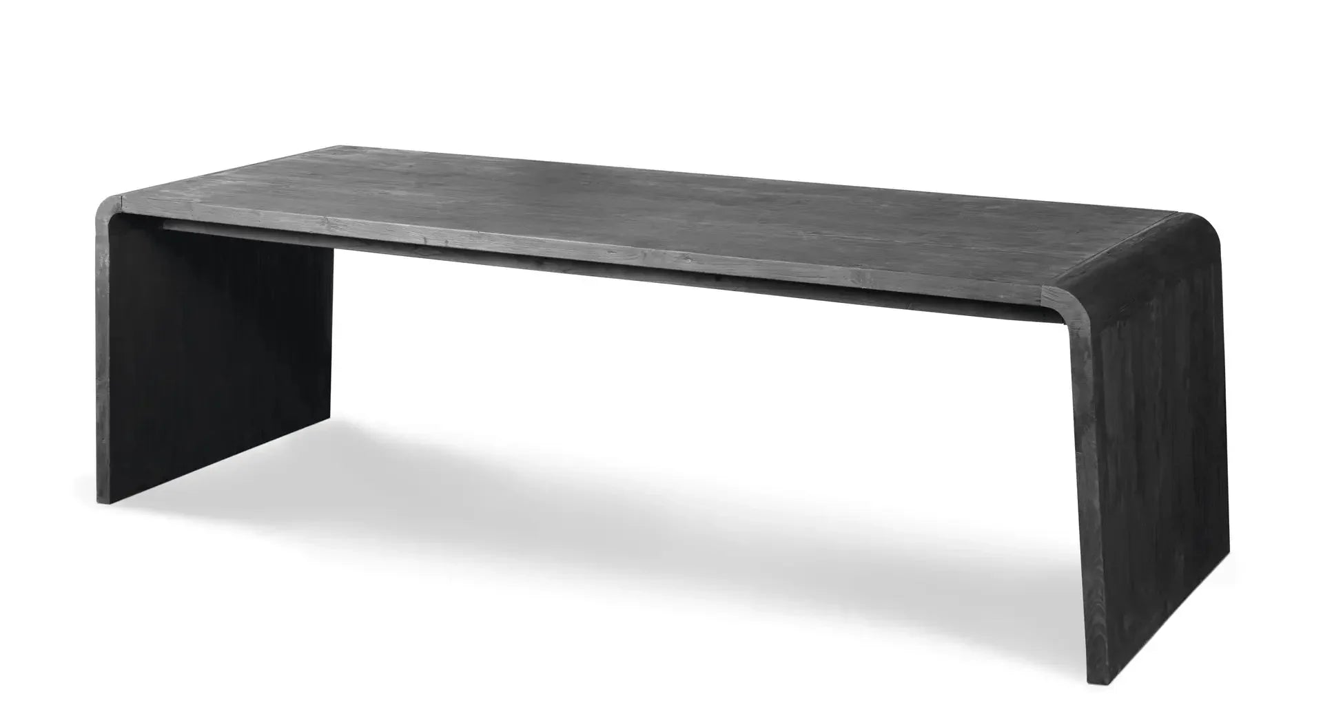 Esstisch VINCE aus recyceltem Teakholz in Anthracite – moderner Massivholztisch mit dunkler Oberfläche und klarer Linienführung für Indoor und Outdoor Nutzung im Industrial-Stil