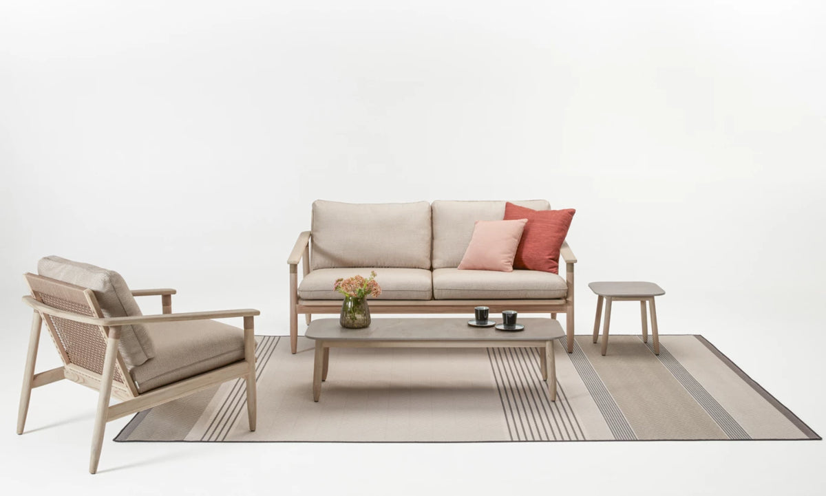 Vincent Sheppard DAVID Garden Sofa in Aged Teak in the lounge area