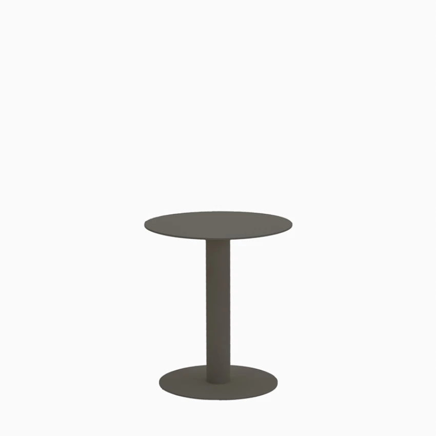 Table d'appoint ronde Vincent Sheppard KODO avec structure en aluminium thermolaqué, couleur Fossil Grey