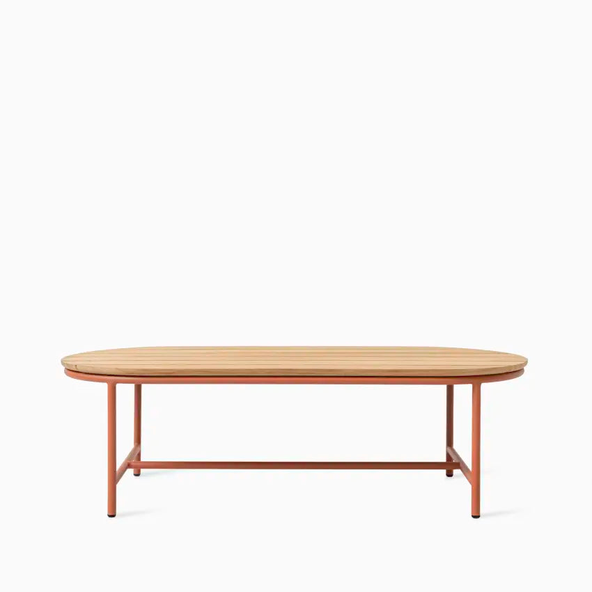 Table basse Vincent Sheppard WICKED en terre cuite avec plateau en teck naturel