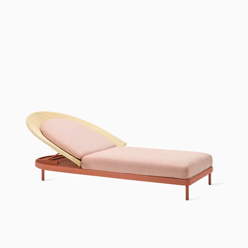 Vincent Sheppard WICKED Sun Lounger in Terracotta Natural with Blush Pillows