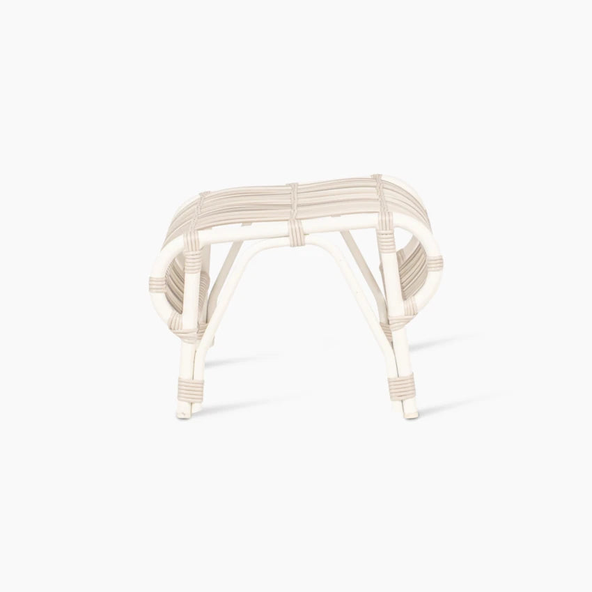 Tabouret de pied LUCY de Vincent Sheppard, avec structure en aluminium et tressage
