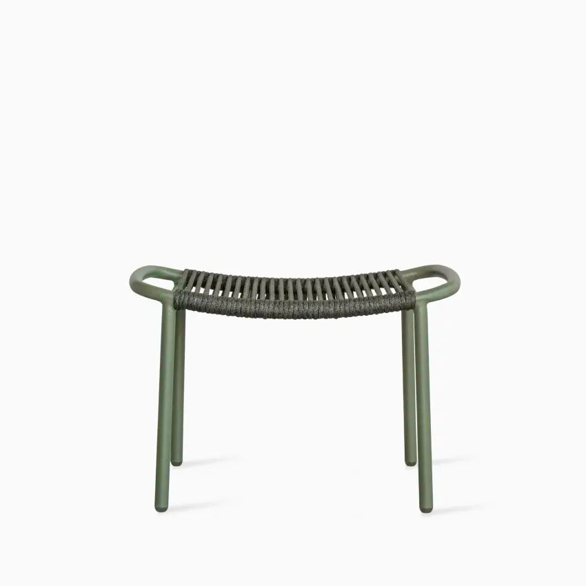 Tabouret RIBBON de Vincent Sheppard, couleur Moss Dark Green, avec tressage en corde