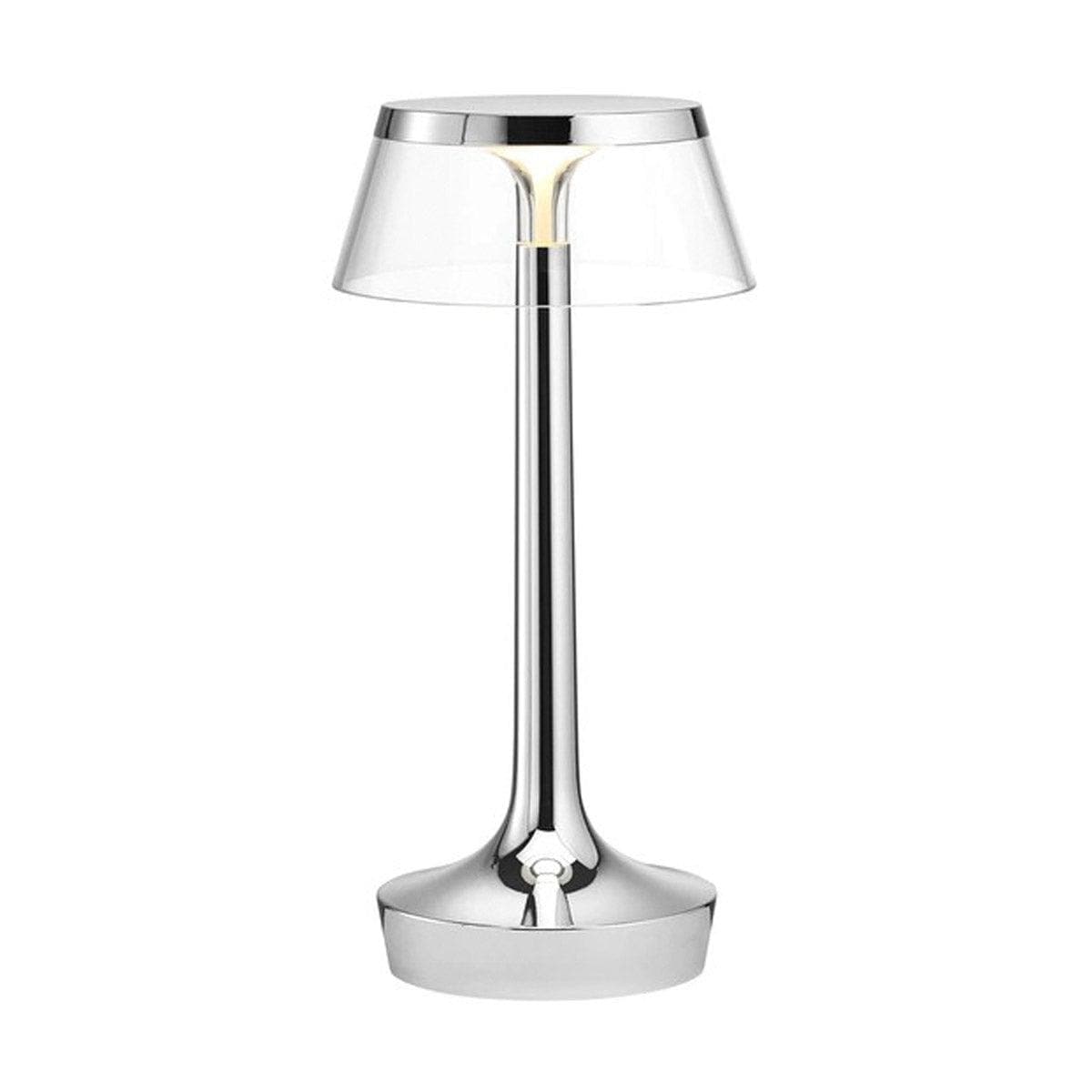 Flos BON JOUR Unplugged Tischlampe - Chrome _ Flos _SKU F1037057 + F1036000