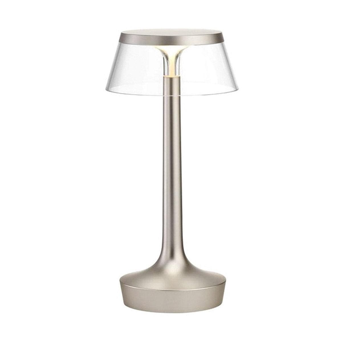 Flos BON JOUR Unplugged Tischlampe - Matt Chrome _ Flos _SKU F1037046 + F1036000