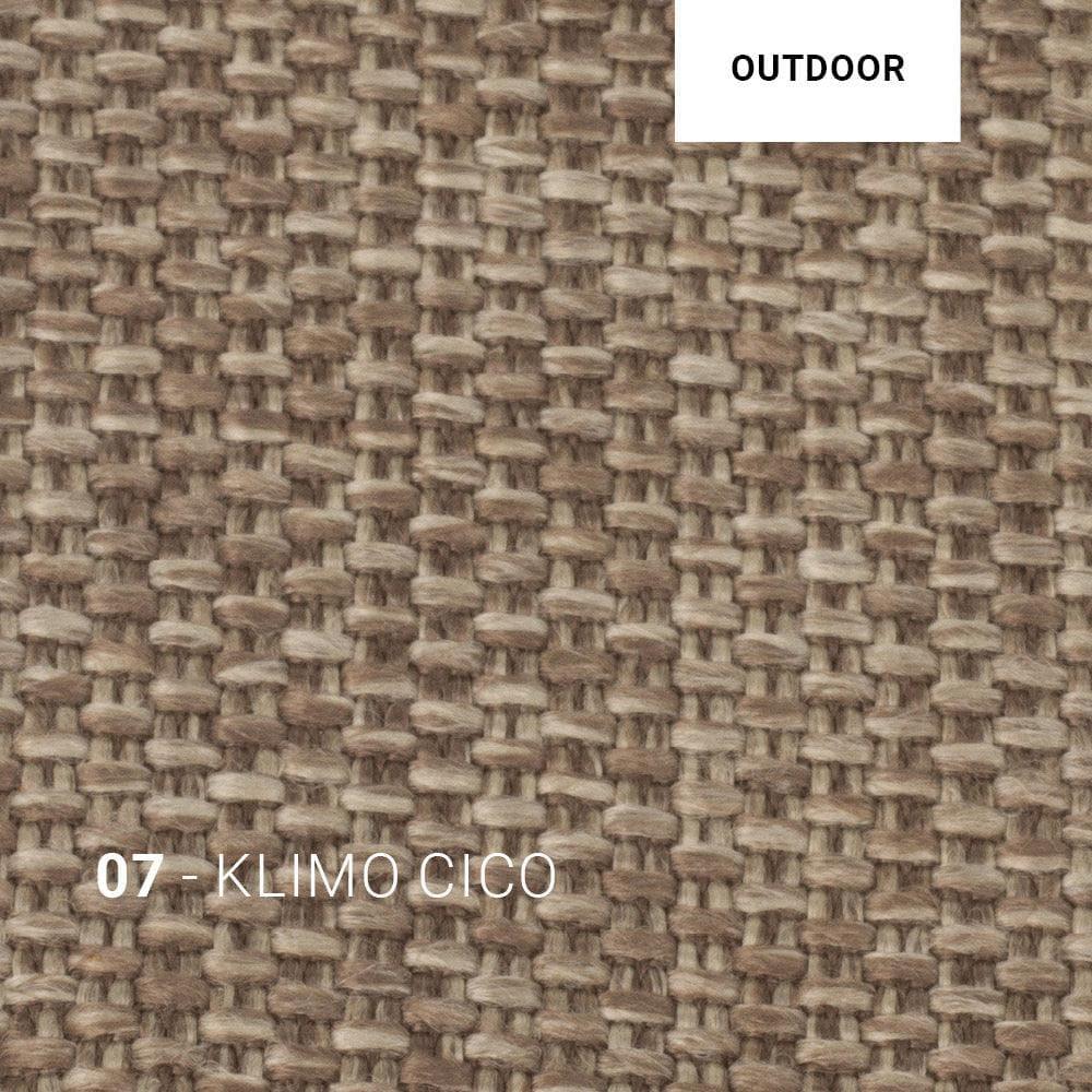 Outdoor-Sessel ORSO Easy mit Polster in KLIMO CICO 07 – grau-beiger Stoff für moderne Garten- und Loungebereiche